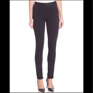 BCBG Laced Ponte Leggings in XXS